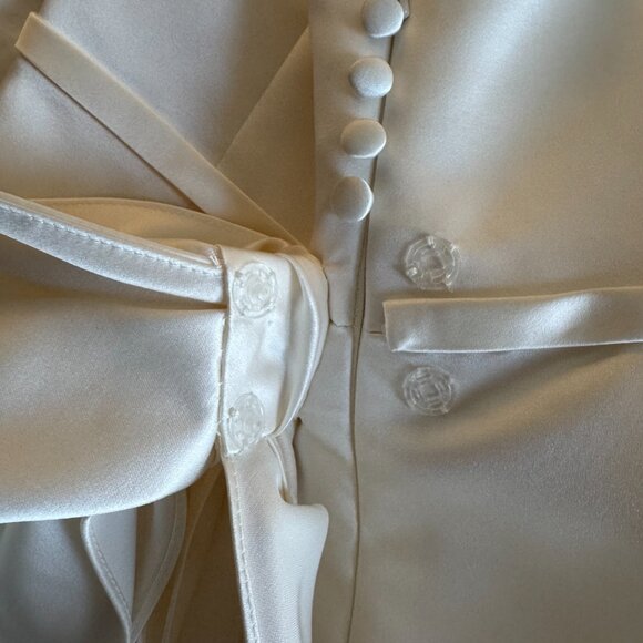 Amsale Willow Duchesse Satin Strapless Dress Size 6 - Picture 8 of 14